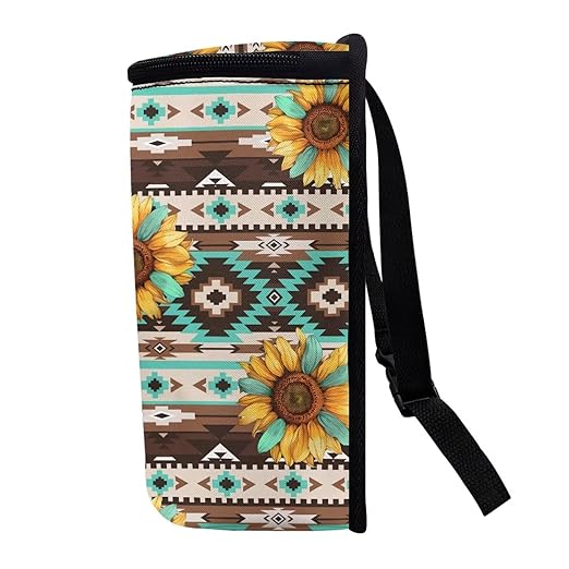 Aztec Sunflower Car Trash Can Auto Garbage Bag Car Trash Can with Lid Leak-Proof Car Storage Bag Garbage Bag Hanging for Headrest Portable Car Backseat Organizer