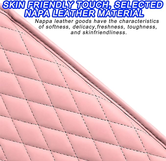 Mandark Car Center Console Cover, Microfiber Leather Vehicle Armrest Protector Cushion with 2 Storage Bags, Auto Interior Arm Rest Seat Box Pad Accessories, Universal for SUV, Sedan, Truck (Pink)