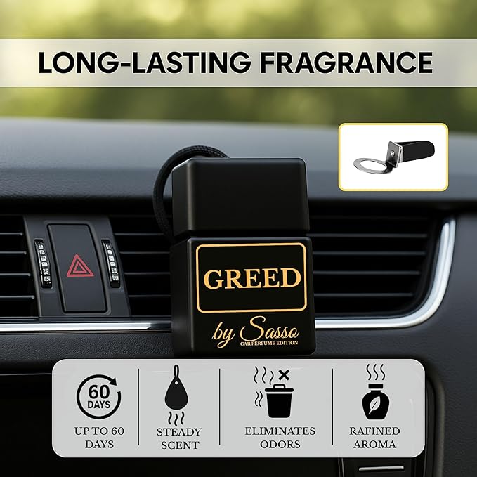 Car Diffuser Duo “Greed & Million” – Inspired by Iconic Men’s Perfumes – Long-Lasting, Odor Eliminator – Gift Box for Car Lovers - Fragrance By Sasso