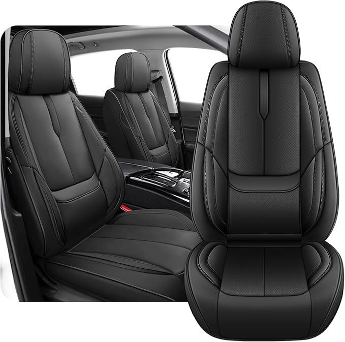 Fit for 98% of Mercedes Benz Car Seat Covers, Premium Nappa Leather Seat Cover, Fully Wrapped Protect Modern Style Seat Cover (2-Seat Standard, Classic Black)