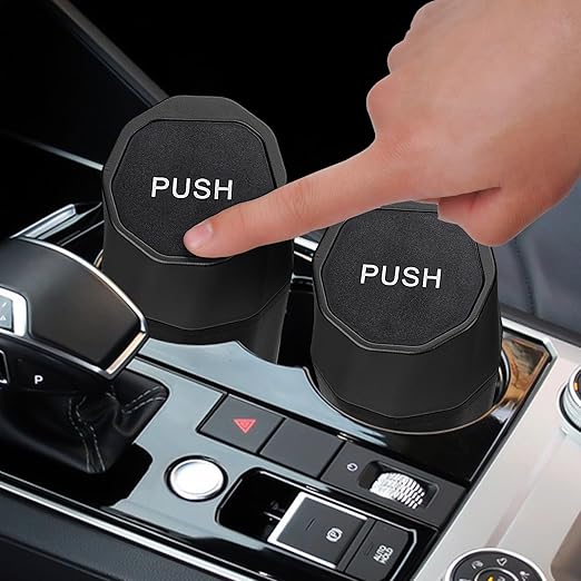 Car Trash Can Bin with Lid - 2 Packs Car Garbage Can with 40pcs Trash Bags for Cup Holder - Black Leakproof Mini Car Trash Bin for SUV Truck - Small Car Organizers and Storage for Door Front Back Seat