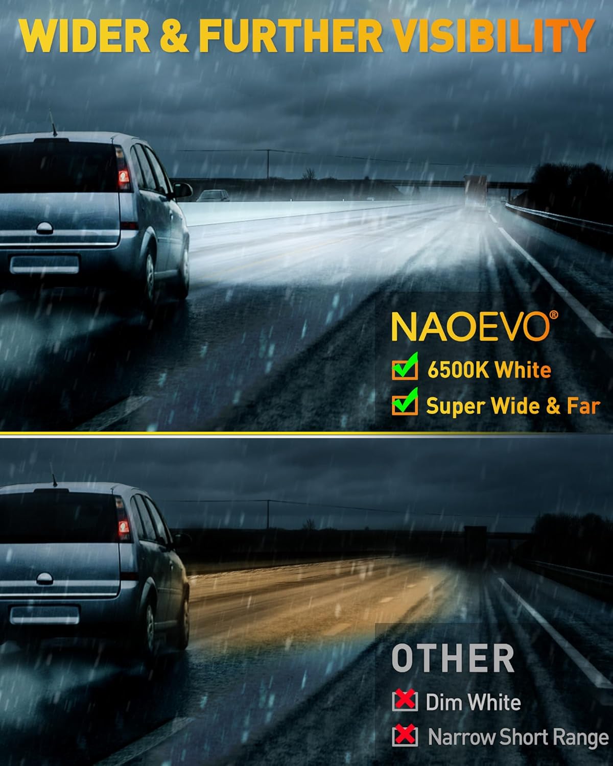 NAOEVO 4 Inch LED Pod Lights, 480W 48,000LM LED Fog/Driving/Off Road Lights with Spot Flood Combo, Cube Pods for Truck Boat ATV UTV Pickup, 8 Pcs (White)