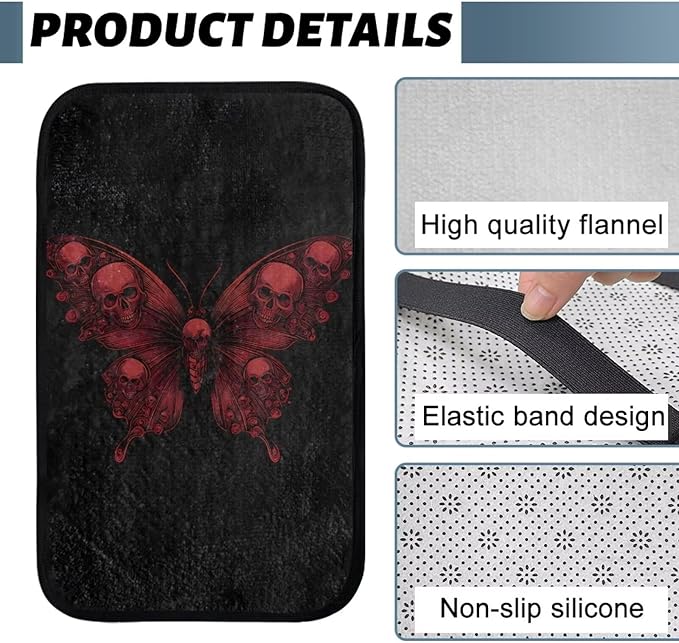 Red Butterfly Car Arm Rest Cushion Pad Full Coverage Warm Car Console Covers Easy Install Cars Center Console Armrest Cover Full Coverage Fit for Most Cars,Vehicles,SUVs