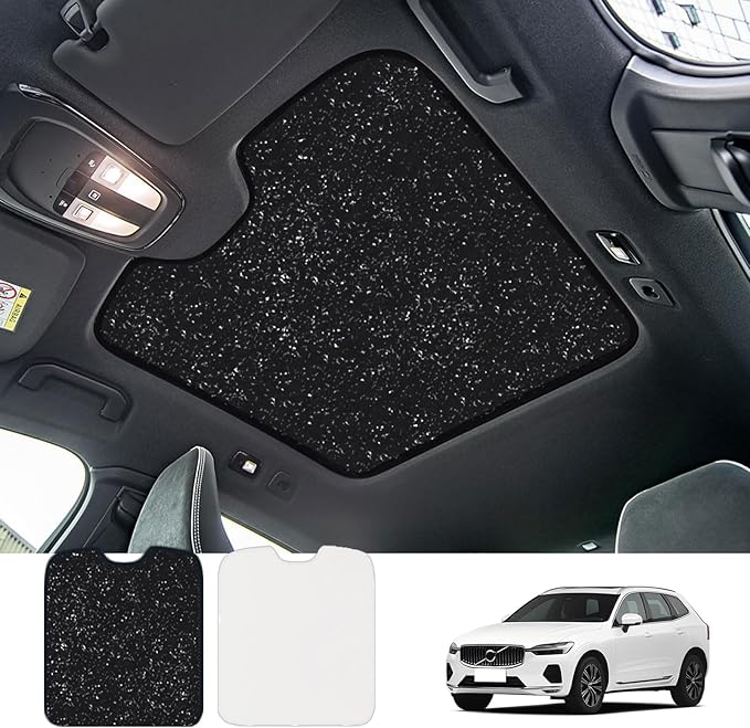 Car Sunroof Sunshade Compatible with Volvo C40 Accessories 2021-2023, One-Piece Glass Roof Sun Shade, Foldable Car Sunshade Roof, Sunroof Cover, Sun UV Protection