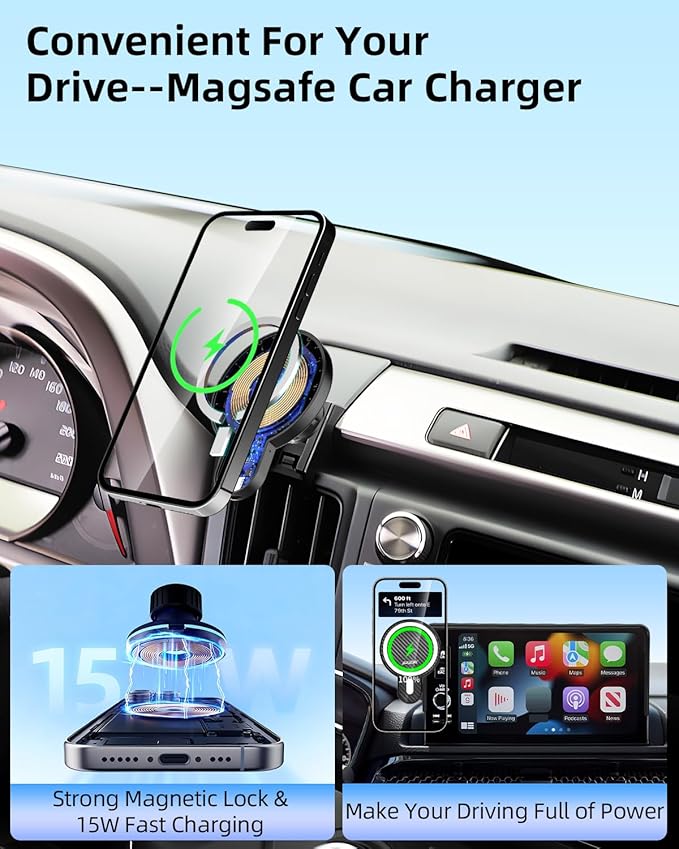 PZK Car Phone Mount for Honda CRV CR-V 2017 2018 2019-2020 2021 2022 Accessories 5th Gen CRV Custom Air Vent Phone Holder Magnetic 15W Fast Wireless Charger 360° Rotation Automobile Cradles