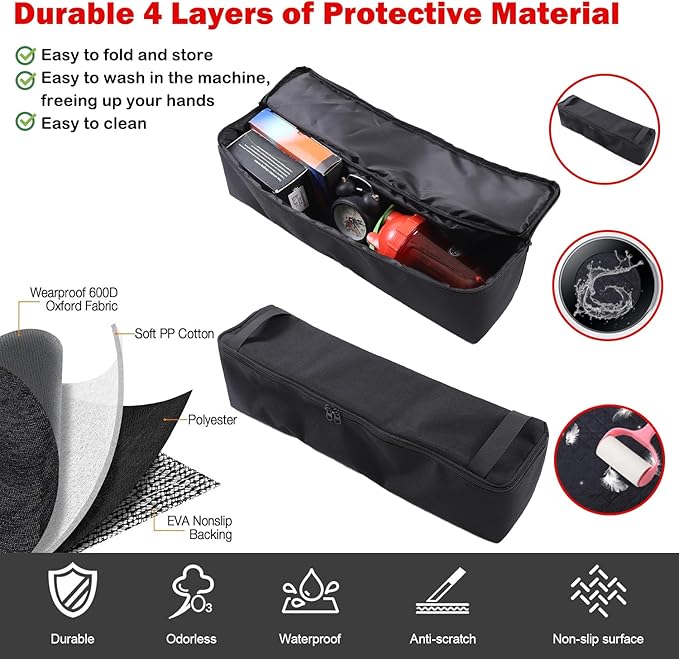 Under Seat Organizer for Hummer EV Accessories Backseat Rear Hidden Under Seat Storage Bags Portable Waterproof Foldable Storage Tool with Handle for Hummer EV SUV Pickup 2024 2025 2026