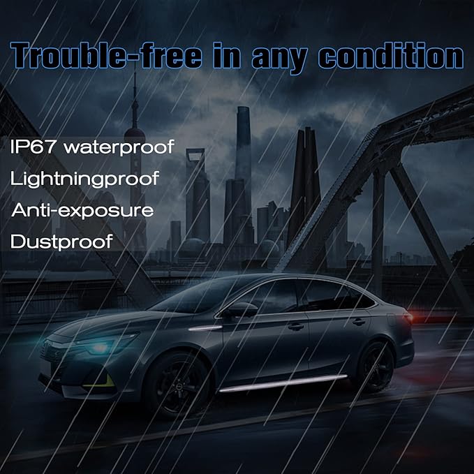 White LED Strip Lights for Car BaishenglinMotor 12-Pack DC12V Waterproof 30CM/11.8"/1FT 5050 15-SMD LED Strip Underbody Light for Car Motorcycles Golf Cart Decoration Interior Exterior Strip Lights