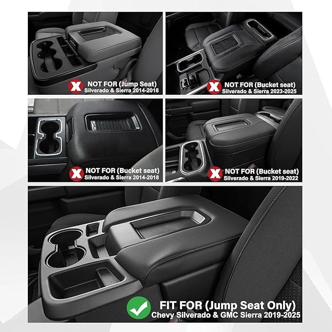 Central Console Hanging Organizer Box for Chevy Silverado GMC Sierra 1500 2019-2025 and Chevrolet Silverado/Sierra 2500HD 3500HD 2020-2025 Split-Bench Seat Only