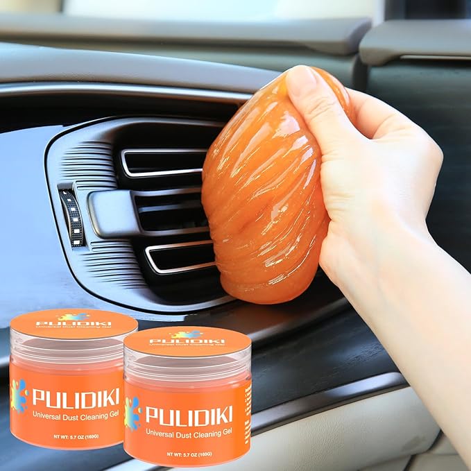 PULIDIKI Car Cleaning Gel Orange 2Pack and Car Cleaning Putty Yellow 2Pack Bundle