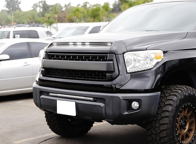 iJDMTOY 5-Bar/Section Xenon White 15-LED Hood Bulge Behind Grille Light Kit Compatible with 2014-2021 Tundra