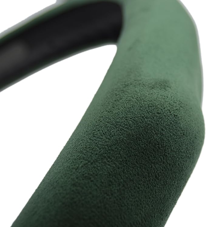 Quick Install Sporty Green Suede Steering Wheel Cover Universal fit Any 14 ½ to 15 inches Car SUV Pickup Steering Wheel