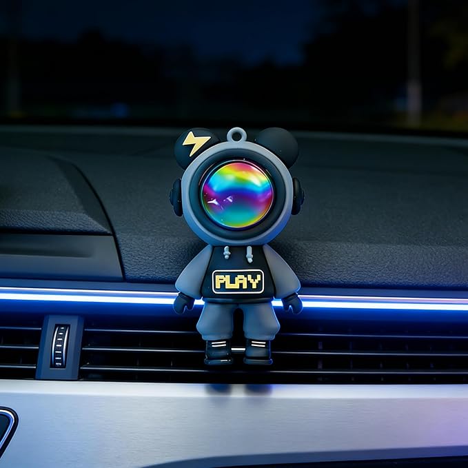 Car Air Freshener,Astronaut Vent Clip,Car Odor Eliminator,Car Air Freshener Clips (Black)