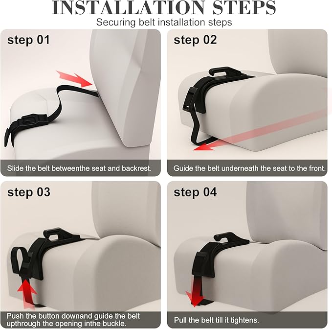 Black Seat Cushion Fixing Strap, Non-Slip Car Seat Pad Strap, Prevent Cushion from Shifting