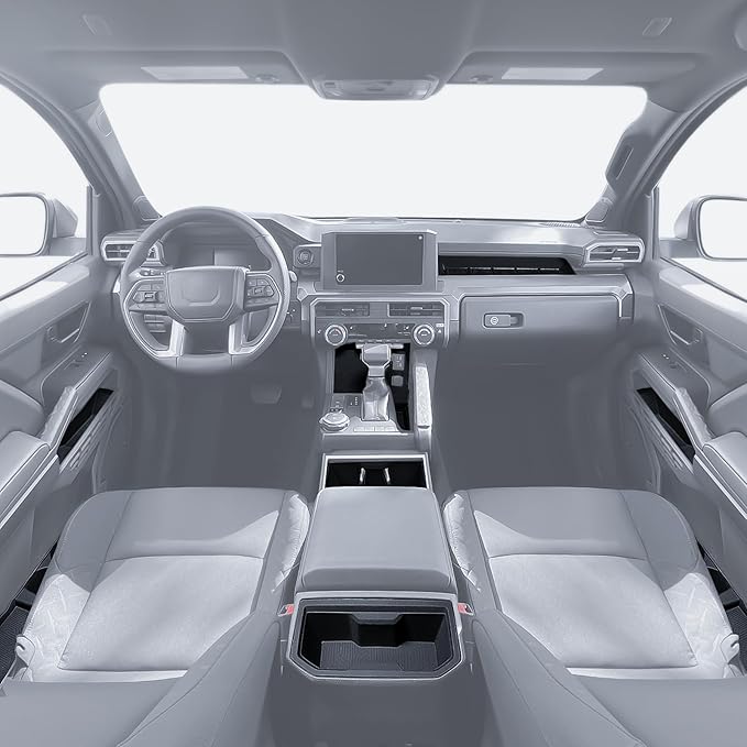 Interior Silicone Liner Insert Custom Fit for Tacoma 2024-2026, Silicone Organizer Tray for Tacoma Gen 4th Double Cab only - Fully Covered - for Tacoma Accessories