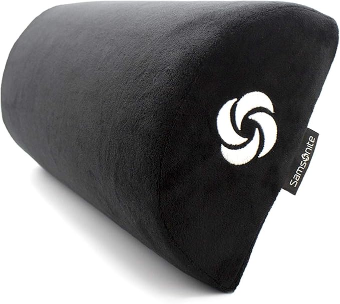 SAMSONITE - Half Moon Lumbar Support Pillow, Elevates Comfort, 100% Pure Memory Foam, Fits Most Seats