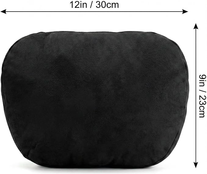 2PCS Car Pillow for Car Neck Pillow for Driving Seat Neck Support Soft Cushion Back Support Head-Rests for Vehicle Sleeping with Elastic Adjustment Strap (Black, Head)