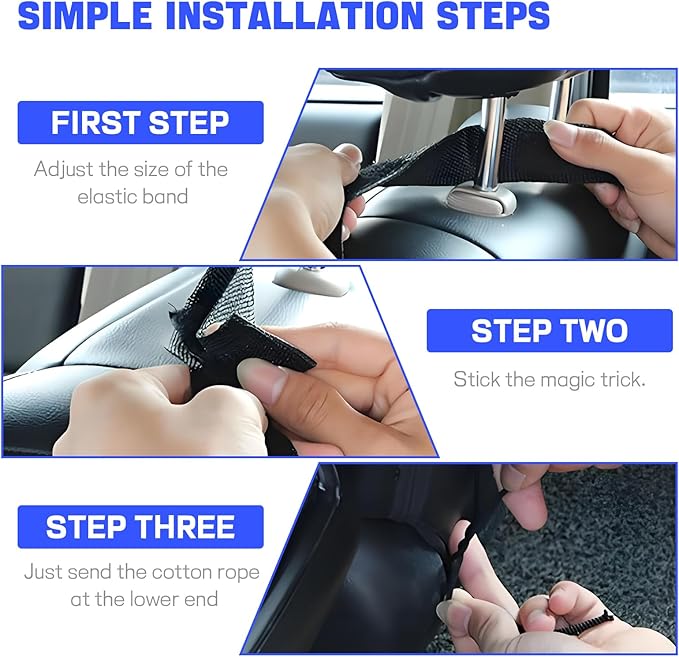 Hovom 2PCS Car Seat Storage Hanging Bag, Multi-Pocket Auto Seat Side Organizer, Multifunctional Mesh Pocket Auto Front Seats Organizer for Phone Wallet Glasses, Universal Car Accessories (Blue, 2PCS)