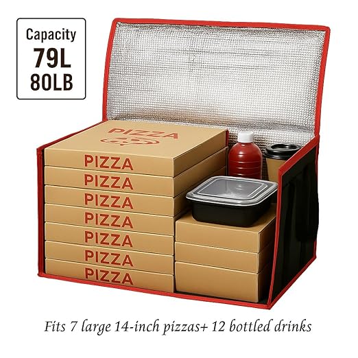 Bodaon Large 3-Pack Insulated Food Delivery Bag with hard bottom, XXXL Pizza Cooler Bags, Rideshare Delivery Bag, Thermal Cold/Hot Styrofoam Carrier for Travel/Shopping/Catering/Car