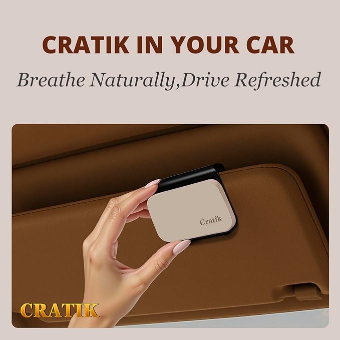 Car Air Freshener - Stone Air Freshener - Car Odor Eliminator for Visor Clip- Natural Scent Starter Kit, Vehicle Scent Diffuser for Cabin, Truck & SUV (Teak)