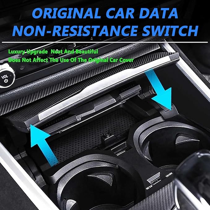 Wireless Car Charger for BMW 2 Series (2022-2024), i3/3 Series (2020-2024), i4/4 Series (2021-2024) with 27W USB & Type-C Center Console Accessory Panel, Fast Charger for i-Phone Sam-Sung