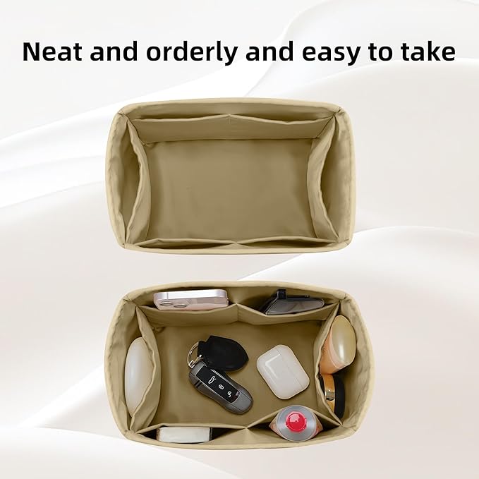 DGAZ Silk Purse Organizer Insert Fits LV Speedy 16/20/25/30/35/40/45 bags，Silky Smooth Bag Organizer，Luxury Handbag & Tote Shaper(S2 trench,SP30)