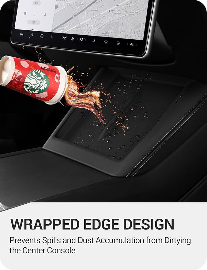 BASENOR 2026 Upgrade Center Console Wireless Charger Mat for 2024 2025 2026 Model 3 Highland Silicone Cover Wireless Charging Phone Pad [Proprietary Design] Interior Accessories