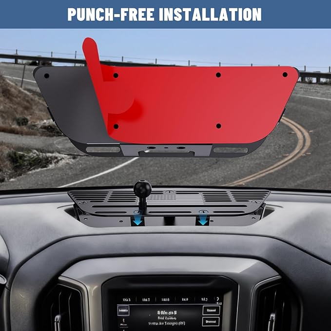 Surfcabin Dash Platform Phone Mount Compatible with 2019 2020 2021 2022 2023 2024 2025 Chevy Silverado & 2019-2021 GMC Sierra 1500 Accessories Metal Cell Phone Holder