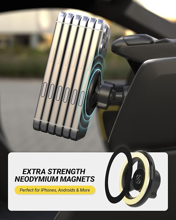 Scosche MagSafe Car Mount Vent, Phone Holders for Your Car with Strong Magnetic Hold and Secure Twist-Lock Vent Clip, Rotatable Car Phone Holder for iPhone 17 16 15 14, Includes Magnetic Ring, 2-Pack