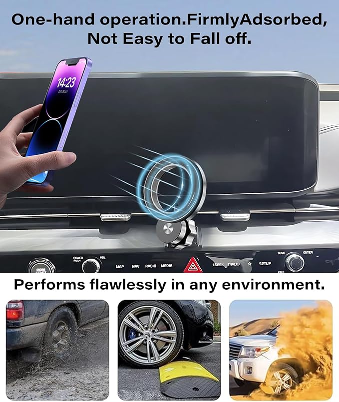 Car Phone Holder for Kia Carnival 2022 2023 Accessories Compatible with MagSafe Hands-Free 360 Degree Rotation Adjustable Cell Phone Mount Does Not Affect Air Vent