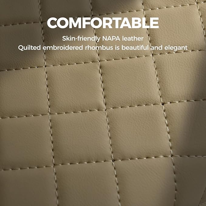 FREESOO Car Center Console Cover, Leather Armrest Cover for Car, Universal Middle Console Cushion with Storage Box, Cup Holder, Tissue Box & Phone Slot, Luxury Waterproof Interior Accessories, Beige