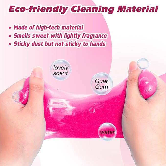 x xotic tech Car Cleaning Gel for Car Detailing Putty Interior Cleaner Slime Reusable Auto Detail Tools Supplies Accessories Valentines Day Gifts for Him Her Men Women Stocking Stuffers Pink 2 Pack