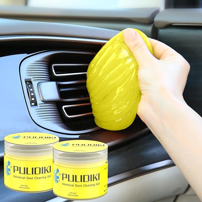 PULIDIKI Car Cleaning Gel Purple 2Pack and Car Cleaning Putty Yellow 2Pack Bundle