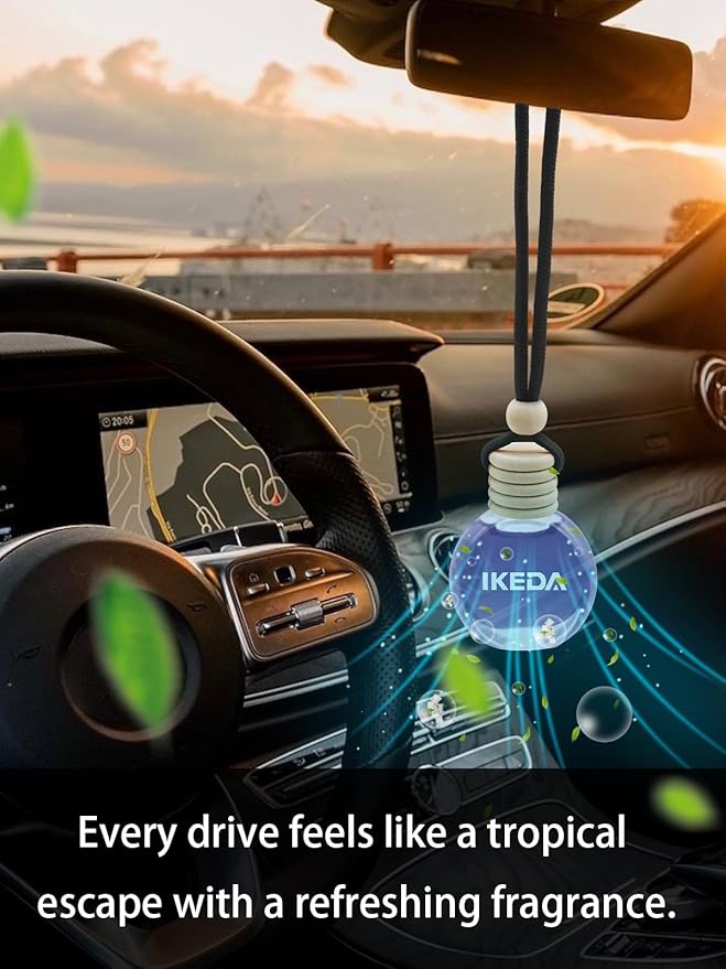 Ikeda Car Air Freshener: Hanging Car Smell Air Freshener | 10ml Hanging Car Perfume | Long Lasting Fragrance | Strong Scents Diffuser for Auto Home (Dusk)