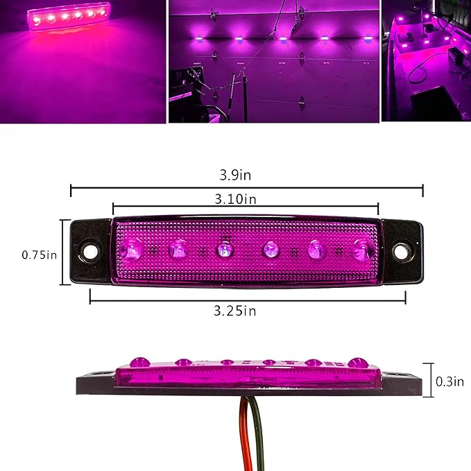 10 Pcs Purple LED Rock Strip Lights,Wheel Well Underglow Lighting Kits,Car Rock Lights Exterior Side Marker Lights for Wrangler Truck Golf Cart RV RV SUV Offroad