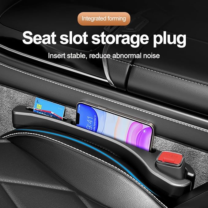 2PCS Car Seat Gap Filler Organizer with Phone Holder,[Upgrade Version] Car Seat Gap Organizer for Prevent Falling,Essential Car Accessories Car Side Seat Gap Filler (Black)