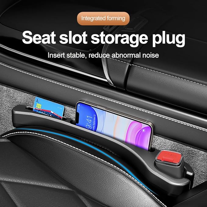 Stacool [2026 Upgrade] 2PCS Car Seat Gap Filler with Phone Holder,Multi-Function Car Side Seat Gap Filler for Prevent Items Falling,Universal Car Seat Organizer Car Accessories Interior (Black)