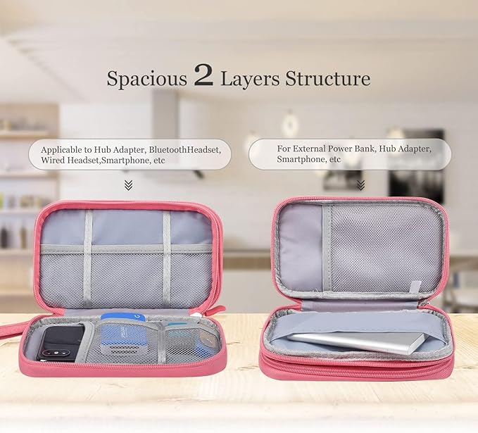 Electronic Organizer Travel USB Cable Accessories Bag/Case,Waterproof for Power Bank,Charging Cords,Chargers,Mouse,Earphones Flash Driver