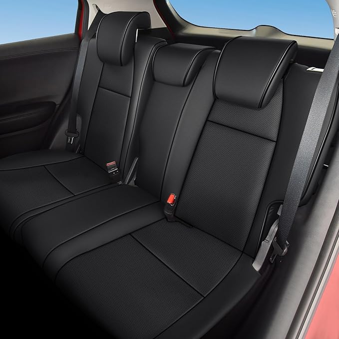 AOMSAZTO Custom Fit Seat Covers for Honda HR-V 2019 2020 2021 2022 EX, Sport, EX-L,Touring Full Set Faux Leather Black