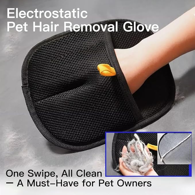 Pet Hair Removal Glove for Cats & Dogs, Reusable Electrostatic Pet Cat Dog Hair Remover Grooming Glove, Pet Hair Remover Tool for Clothing, Couch, Carpet, Car Seat (1PCS