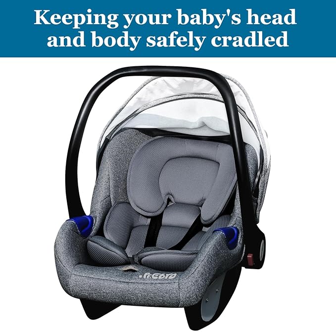 Innokids Head and Body Support Pillow Infant Car Seat Insert for Newborn to Toddler Stroller Cushion (Grey)