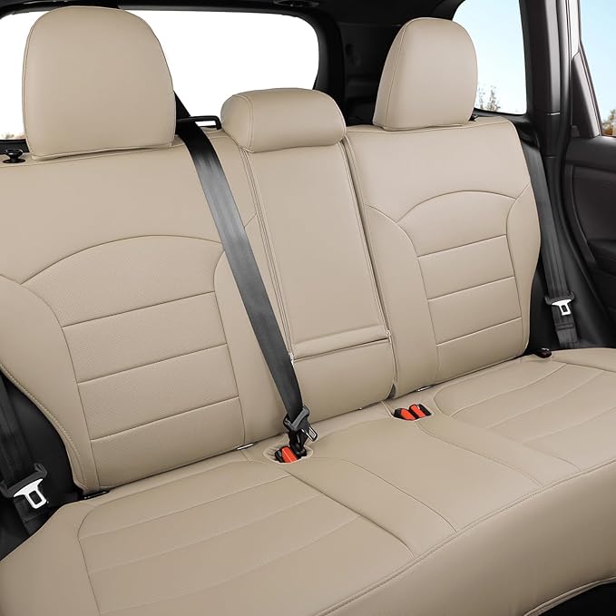 Full Set Forester Seat Covers Custom Fit for 2025 2026 Subaru Forester Base,Limited,Premium,Sport,Touring SUV,Fully Covered,Luxury Waterproof Leather Car Seat Protector,Armrest Cover Inclued(Beige)