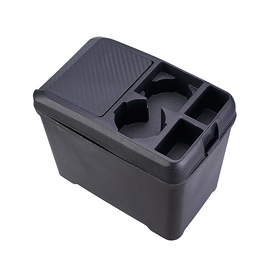 Multifunctional Car Trash Can with Mini Cup Holder, Spacious Backseat Floor Organizer Leak-Proof Vehicle Trash Can Bin Waste Container with Lip, Car Storage Box Suitable for Cars, Truck, SUV
