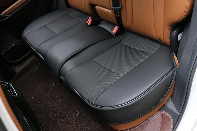 1 Pack Scalable (Adjustable Length (49-55'') Back Seat Cover Car Seat Cover Seat Protector Rear Seat Bottom Cover Fits 90% of car - for Seat Bottom Only (Black - Rear seat)