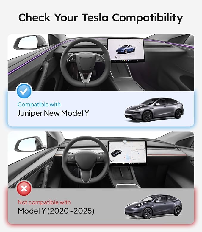 Wigoo 2026 Tesla New Model Y Juniper Accessories Sunshade Roof [Never Sag, Nano Ice-Crystal Coatings] 3-Gen Heat Insulation Glass Roof Sun Shade, Accessories for Tesla Juniper Model Y, Interior Gray