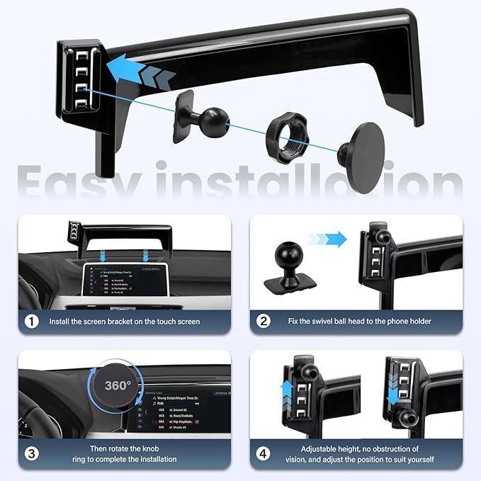 Car Phone Holder Compatible with BMW X1 2016-2022 / BMW X2 2018-2023 Accessories 8.8 inch Touchscreen Fixed Clip,360°Rotation Magnetic Phones Mount for Phones (not fit 6.5 inch)
