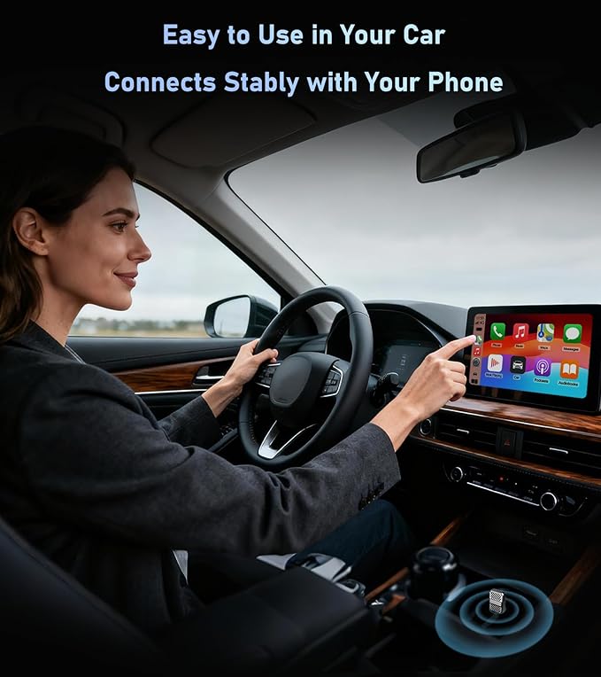 Tsnam Wireless CarPlay & Android Auto Adapter, USB Dongle for Car, Converts Wired to Wireless, Plug & Play, Auto-Connect, Compatible with iPhone and Android