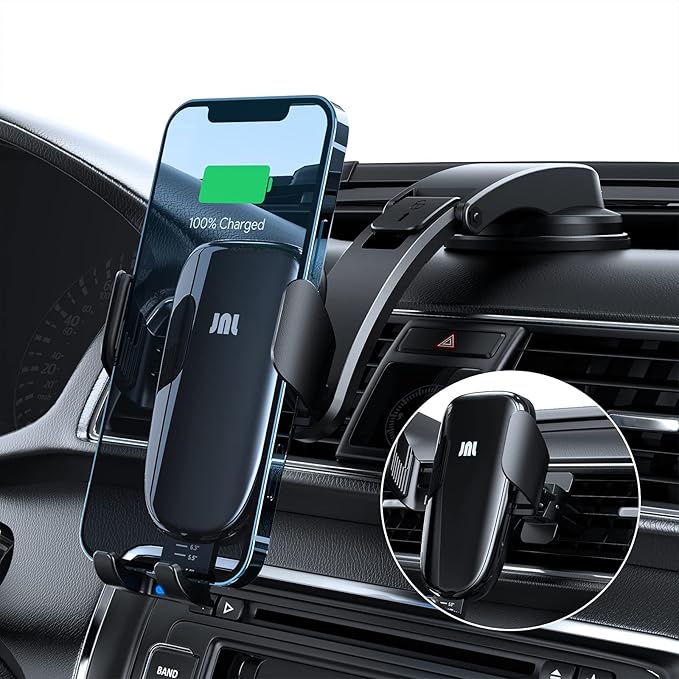 Wireless Car Charger, 15W Qi Fast Charging Auto-Clamping Car Phone Mount Charger Air Vent Phone Holder for iPhone 14/13/12 mini/12 Pro Max/11 Pro Max/Xs MAX/XR/8+,Samsung S23/S22/S21/S20 Plus/Note20