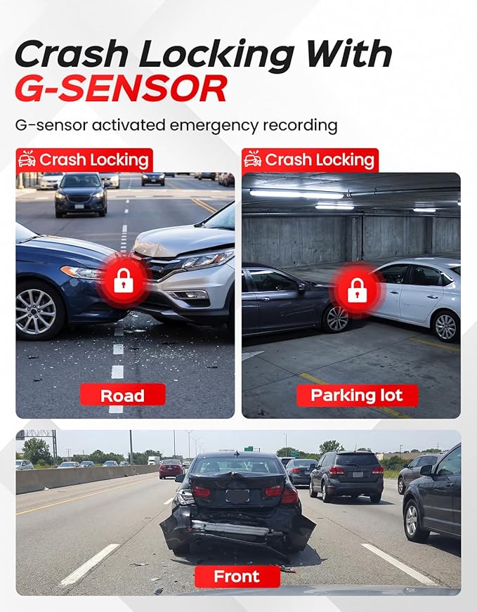 TECXLERON Dash Cam, 4K Full HD Dash Camera for Cars, Built-in GPS and Wi-Fi, 64GB SD Card Included, 160° Wide Angle Lens, Night Vision, G-Sensor, Loop Recording, 24H Parking Monitor