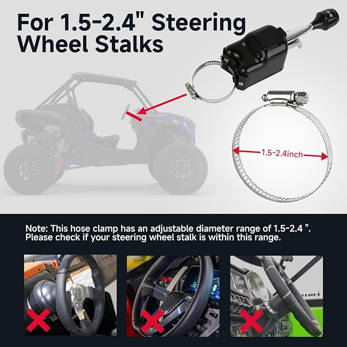 DREAMIZER UTV Turn Signal Kit with Horn, Plug and Play, Pre-Wired, ATV Blinker with Lever Column Switch Universal Street Legal Kit with Hazard light Compatible with Polaris, Can-Am, Teryx, CFMOTO