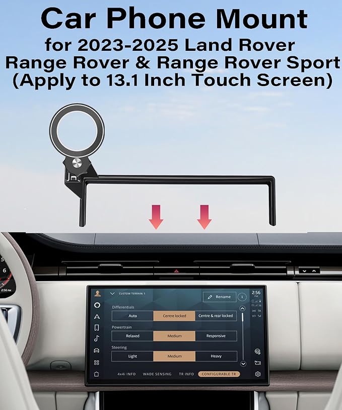 Car Phone Holder for 2023 2024 2025 Land Rover Range Rover/Range Rover Sport Accessories Apply to 13.1 Inch Touch Screen Fixed Clip Magnetic 360° Rotation Cell Phone Mount Hands-Free